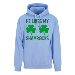 He Likes My Shamrocks Funny St Patricks Day Unisex Surf Hoodie