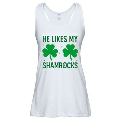 He Likes My Shamrocks Funny St Patricks Day Ladies Essential Flowy Tank