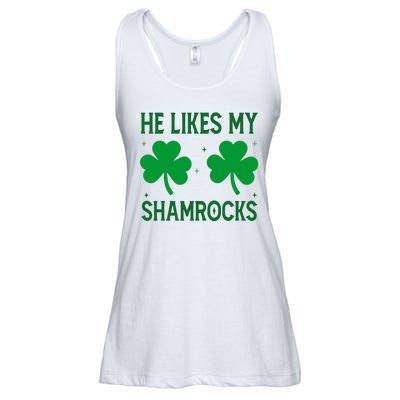 He Likes My Shamrocks Funny St Patricks Day Ladies Essential Flowy Tank