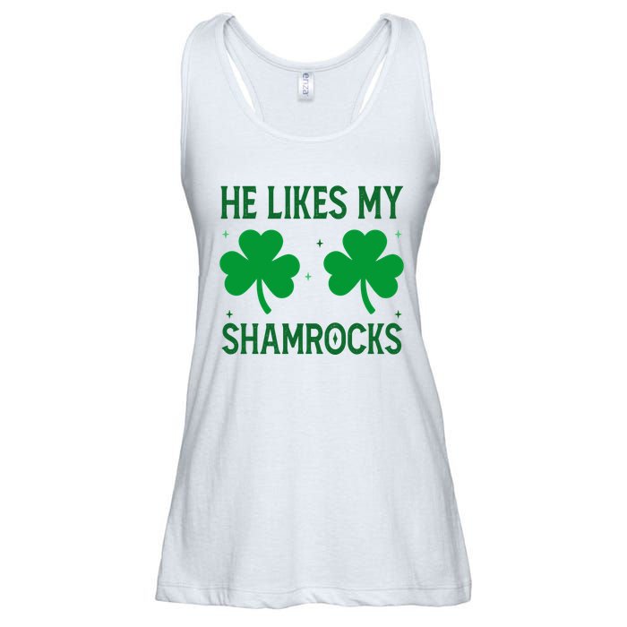 He Likes My Shamrocks Funny St Patricks Day Ladies Essential Flowy Tank