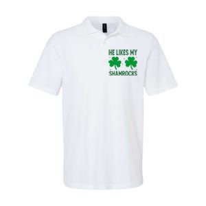 He Likes My Shamrocks Funny St Patricks Day Softstyle Adult Sport Polo