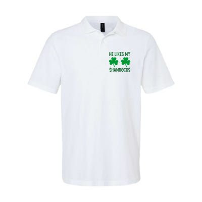 He Likes My Shamrocks Funny St Patricks Day Polo