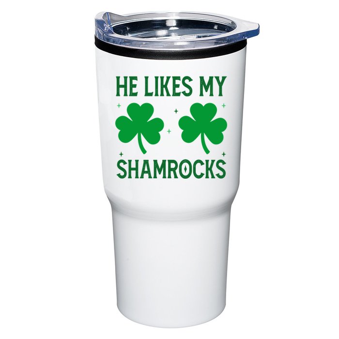He Likes My Shamrocks Funny St Patricks Day Tumbler