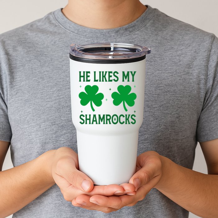 He Likes My Shamrocks Funny St Patricks Day Tumbler