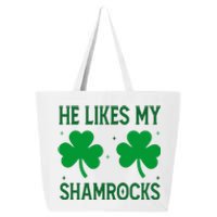 He Likes My Shamrocks Funny St Patricks Day 25L Jumbo Tote