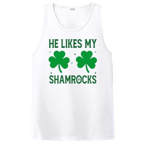 He Likes My Shamrocks Funny St Patricks Day PosiCharge Competitor Tank