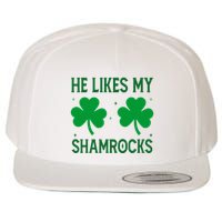 He Likes My Shamrocks Funny St Patricks Day Wool Snapback Cap
