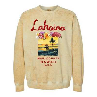 Hawaii Lahaina Maui Vintage Hawaiian Colorblast Crewneck Sweatshirt