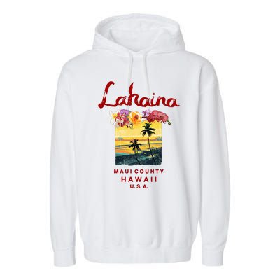 Hawaii Lahaina Maui Vintage Hawaiian Garment-Dyed Fleece Hoodie