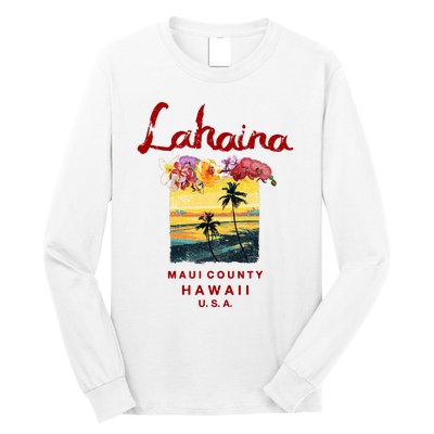 Hawaii Lahaina Maui Vintage Hawaiian Long Sleeve Shirt