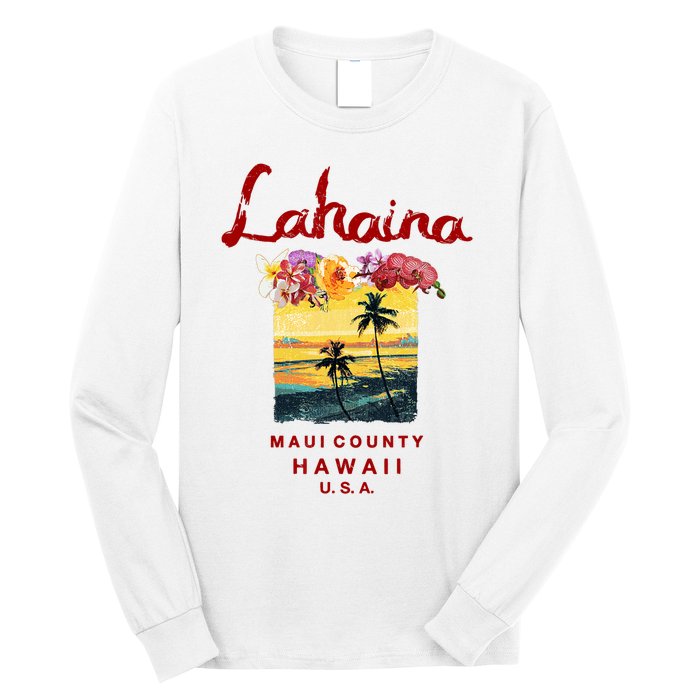 Hawaii Lahaina Maui Vintage Hawaiian Long Sleeve Shirt