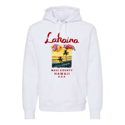 Hawaii Lahaina Maui Vintage Hawaiian Premium Hoodie