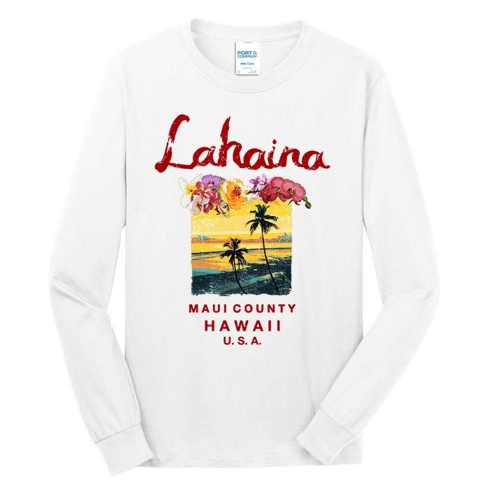 Hawaii Lahaina Maui Vintage Hawaiian Tall Long Sleeve T-Shirt