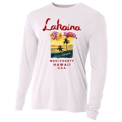 Hawaii Lahaina Maui Vintage Hawaiian Cooling Performance Long Sleeve Crew