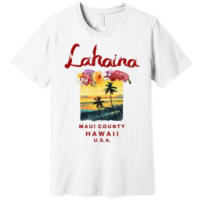 Hawaii Lahaina Maui Vintage Hawaiian Premium T-Shirt