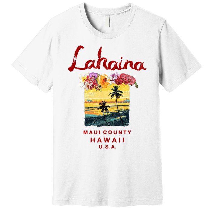 Hawaii Lahaina Maui Vintage Hawaiian Premium T-Shirt