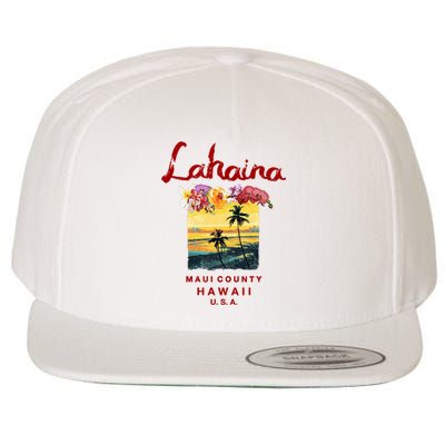 Hawaii Lahaina Maui Vintage Hawaiian Wool Snapback Cap