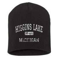 Higgins Lake Michigan MI Vintage Short Acrylic Beanie