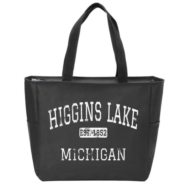Higgins Lake Michigan MI Vintage Zip Tote Bag