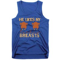 He Likes My Turkey Breasts Couple Matching Thanksgiving Tank Top