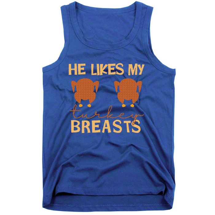 He Likes My Turkey Breasts Couple Matching Thanksgiving Tank Top