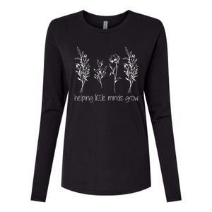 Helping Little Minds Grow Gift For Teacher Womens Cotton Relaxed Long Sleeve T-Shirt