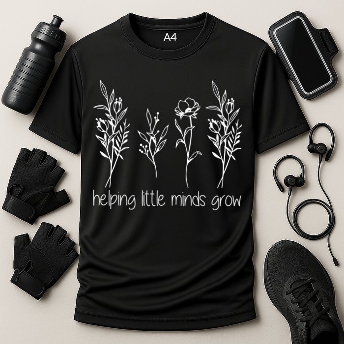 Helping Little Minds Grow Gift For Teacher Cooling Performance Crew T-Shirt