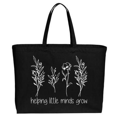 Helping Little Minds Grow Gift For Teacher Cotton Canvas Jumbo Tote