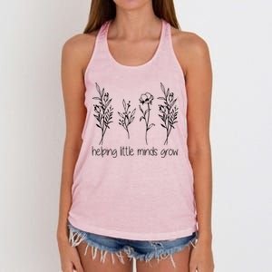 Helping Little Minds Grow Gift For Teacher Women's Knotted Racerback Tank