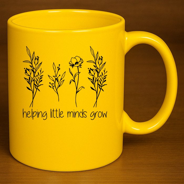 Helping Little Minds Grow Gift For Teacher 11oz C Handle Ceramic Mug