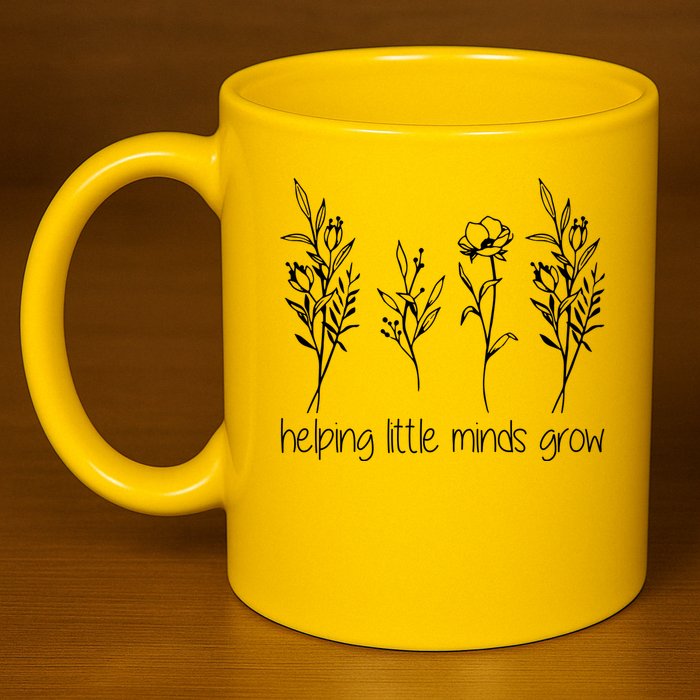 Helping Little Minds Grow Gift For Teacher 11oz C Handle Ceramic Mug