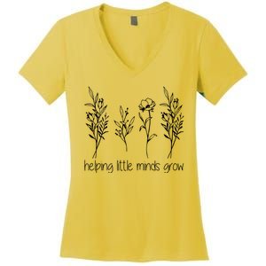 Helping Little Minds Grow Gift For Teacher Women's V-Neck T-Shirt