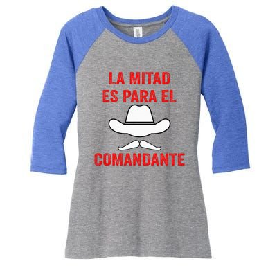 Honduras La Mitad Es Para El Comandante Women's Tri-Blend 3/4-Sleeve Raglan Shirt