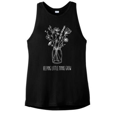 Helping Little Minds Grow Teacher Life Ladies PosiCharge Tri-Blend Wicking Tank