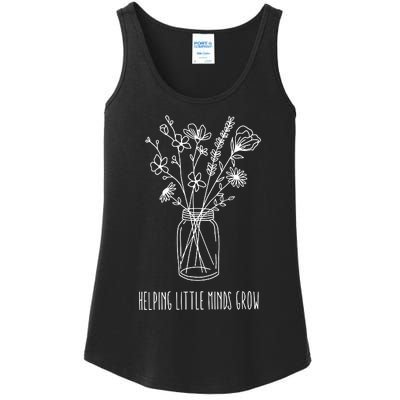 Helping Little Minds Grow Teacher Life Ladies Essential Tank