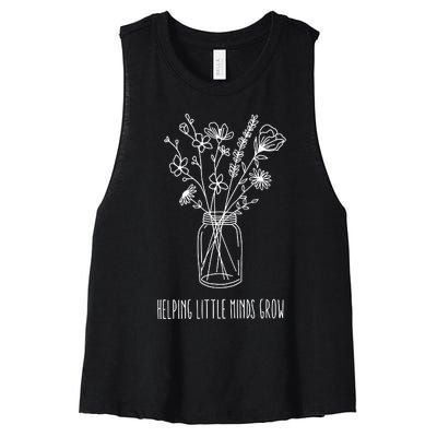 Helping Little Minds Grow Teacher Life Women's Racerback Cropped Tank