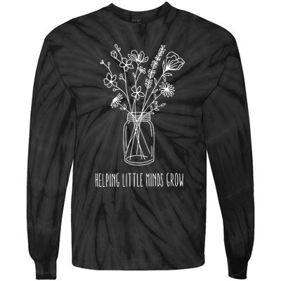 Helping Little Minds Grow Teacher Life Tie-Dye Long Sleeve Shirt