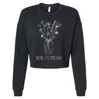 Helping Little Minds Grow Teacher Life Cropped Pullover Crew