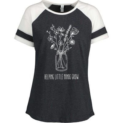 Helping Little Minds Grow Teacher Life Enza Ladies Jersey Colorblock Tee