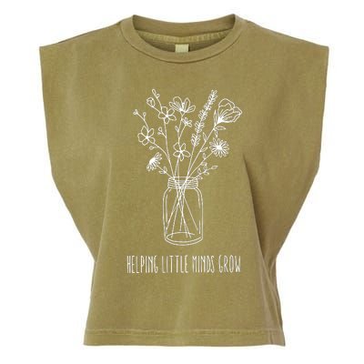 Helping Little Minds Grow Teacher Life Garment-Dyed Women's Muscle Tee