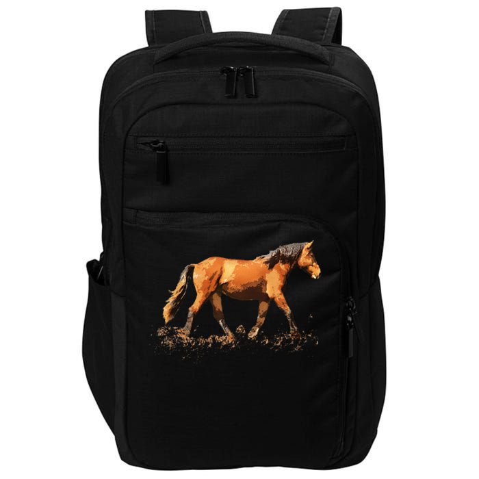 Horse Lover Man Woman Loves Horses Gift Rider Riding Impact Tech Backpack