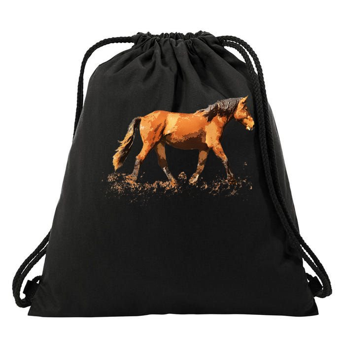 Horse Lover Man Woman Loves Horses Gift Rider Riding Drawstring Bag