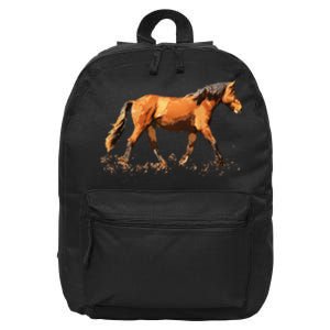 Horse Lover Man Woman Loves Horses Gift Rider Riding 16 in Basic Backpack