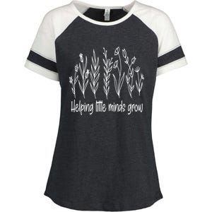 Helping Little Minds Grow Wildflowers Gift Teachers Gift Enza Ladies Jersey Colorblock Tee