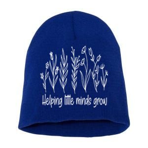 Helping Little Minds Grow Wildflowers Gift Teachers Gift Short Acrylic Beanie