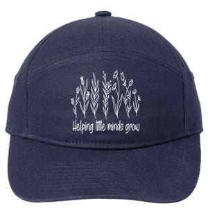 Helping Little Minds Grow Wildflowers Gift Teachers Gift 7-Panel Snapback Hat