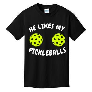 He Likes My Pickleballs Couple Pickleball Matching Kids T-Shirt