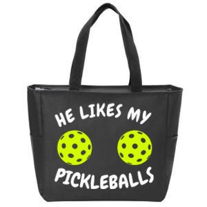 He Likes My Pickleballs Couple Pickleball Matching Zip Tote Bag