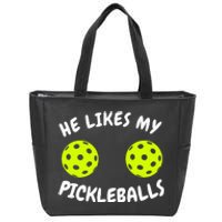 He Likes My Pickleballs Couple Pickleball Matching Zip Tote Bag