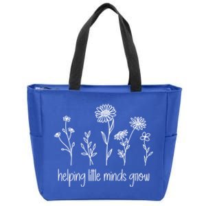 Helping Little Minds Grow Wildflowers Teacher Flower Outfits Gift Zip Tote Bag